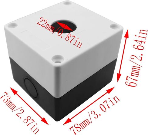 LQ Industrial Waterproof Button Box Switch Start Stop Control Box 22mm Single Hole Button Box Self-resetting Switch Used for Magnetic Starters Contactors Control Station Boxes White in Saudi Arabia