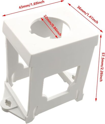 ZZHXSM 2PCS Button Switch DIN Rail Mounting Bracket 22mm Button Rail Mount Adapter Fixed Seat Insulated Switch Suitable for Potentiometer Emergency Stop Button Switch White in Saudi Arabia