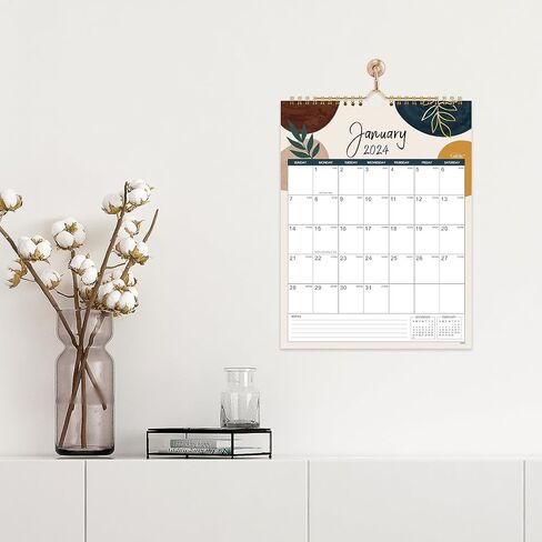 2024 Calendar - Jan. 2024 - Dec. 2024, 2024 Wall Calendar with 12 Months, 11" x 8.5", Twin-Wire Binding + Hanging Hook + Large Blocks with Julian Dates, Wall Calendar for Organizing - Colorful Lump in Saudi Arabia