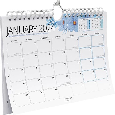 Large Wall Calendar 2024 Planner, Now to December 2024-18 Month US Planner - Yearly Goals, Holiday Planner, Zodiac Signs, Birthstones - Big Monthly Calendar - Landscape, Color in Saudi Arabia
