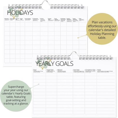 Large Wall Calendar 2024 Planner, Now to December 2024-18 Month US Planner - Yearly Goals, Holiday Planner, Zodiac Signs, Birthstones - Big Monthly Calendar - Landscape, Color in Saudi Arabia