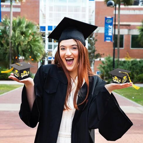 Kockuu 36 قطعة صندوق حلوى التخرج من الذهب الأسود مع شرابة لفئة 2024 كلية المدرسة الثانوية تهانينا التخرج in Kuwait