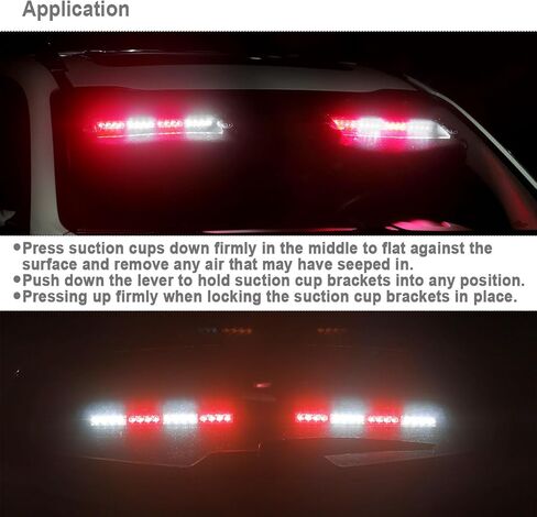 WOWTOU 2 in 1 LED Amber White Emergency Strobe Light Bar for Trucks Snow Plows Construction Vehicles, Car Windshield Rear Window Safety Warning with Multi-Functional Controller in Saudi Arabia