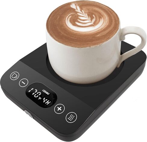 جهاز تسخين كوب القهوة من جينكس، سخان كهربائي لشموع الجاذبية، تشغيل/إيقاف تلقائي مع 9 إعدادات لدرجة الحرارة، مؤقت 1-9 لتدفئة المشروبات، سخان عملي محمول للمنزل والمكتب (أسود) in Kuwait