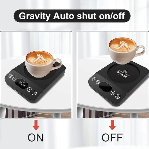 جهاز تسخين كوب القهوة من جينكس، سخان كهربائي لشموع الجاذبية، تشغيل/إيقاف تلقائي مع 9 إعدادات لدرجة الحرارة، مؤقت 1-9 لتدفئة المشروبات، سخان عملي محمول للمنزل والمكتب (أسود) in Kuwait