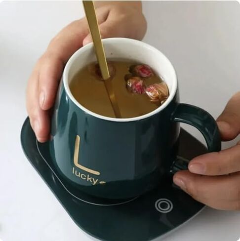 Generic Cafe Cup Warmer with Smart Thermostatic Coaster, Suitable for Home and Office, Suitable for Hot Coffee, Tea, Milk, Water, Portable and Waterproof., 750427866904 in Saudi Arabia