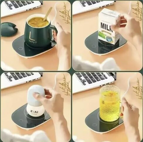 Generic Cafe Cup Warmer with Smart Thermostatic Coaster, Suitable for Home and Office, Suitable for Hot Coffee, Tea, Milk, Water, Portable and Waterproof., 750427866904 in Saudi Arabia