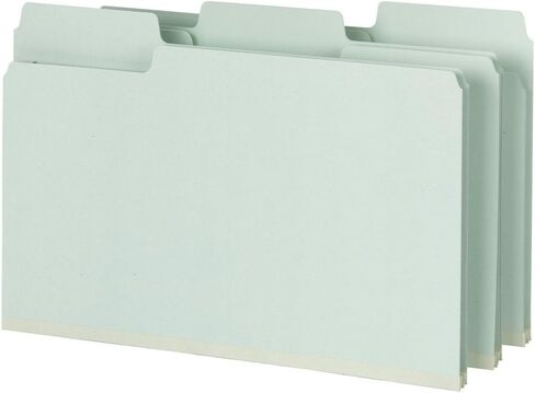 Smead SuperTab Pressboard Fastener Folder with SafeSHIELD Fasteners, 2 Fasteners, Oversized 1/3-Cut Tab, 2" Expansion, Guide Height, Letter Size, Gray/Green, 25 per Box (14981) in Saudi Arabia