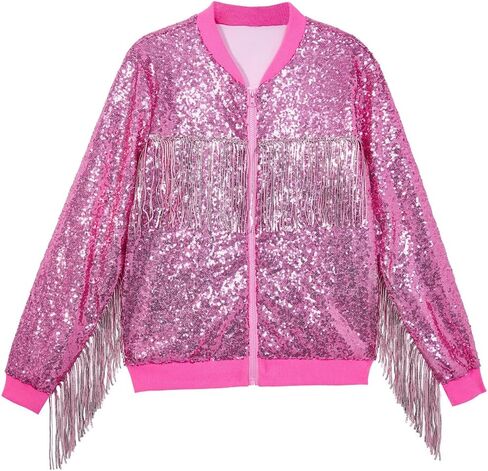 CHENBAO سترة مطرزة بالترتر للنساء سباركلي بومبر اسكواش عصري لامع معطف السيدات بريق حفلة عيد ميلاد عطلة الملابس in Kuwait