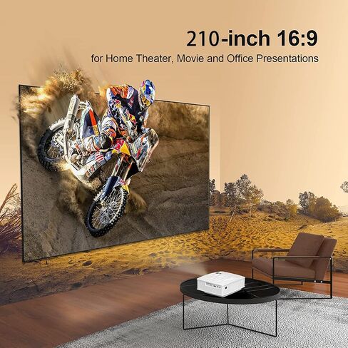 Laptop Computer Portable Projector WiFi Video Movie Outdoor Home Cinema HDMI Multimedia 5500Lux 1080P support Keystone Correction Compatible with TV, PC, HDMI, USB, VGA, iOS/Android in Saudi Arabia