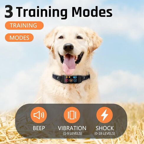Dog Shock Collar with Remote - LINKPETOU Upgrated Electric Dog Training Collar with Beep, Vibration, Safe Shock, Rechargeable Waterproof e Collar for Small Medium Large Dogs (1 Collar+ 1 Remote) in Saudi Arabia