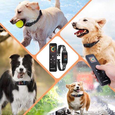 Dog Shock Collar with Remote - LINKPETOU Upgrated Electric Dog Training Collar with Beep, Vibration, Safe Shock, Rechargeable Waterproof e Collar for Small Medium Large Dogs (1 Collar+ 1 Remote) in Saudi Arabia