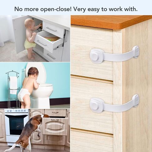 Moonybaby Oven Lock Child Safety, Also Works for Fridge, Toilet, Cabinets, Drawers and More, 6 Pack, White in Kuwait