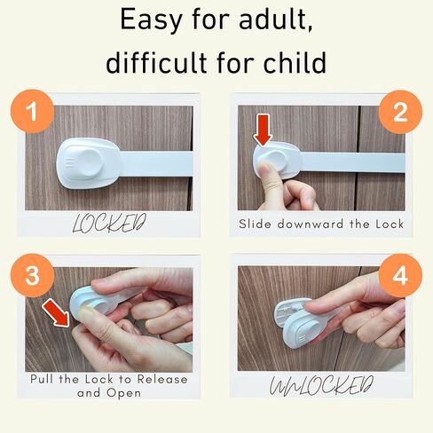Moonybaby Oven Lock Child Safety, Also Works for Fridge, Toilet, Cabinets, Drawers and More, 6 Pack, White in Kuwait