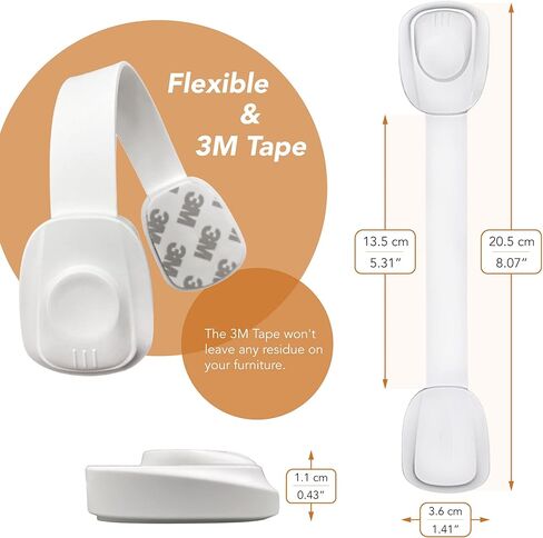 Moonybaby Oven Lock Child Safety, Also Works for Fridge, Toilet, Cabinets, Drawers and More, 6 Pack, White in Kuwait