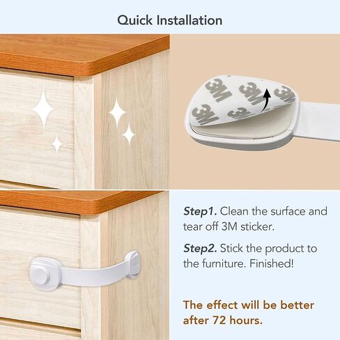 Moonybaby Oven Lock Child Safety, Also Works for Fridge, Toilet, Cabinets, Drawers and More, 6 Pack, White in Kuwait