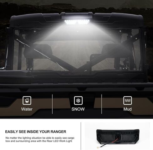 Kiwi Master Rear LED Work Light for 2018-2024 Polaris Ranger XP 1000/ Crew, 2020-2024 Ranger 1000/ Crew Accessories Replace OEM # 2889672 in Saudi Arabia