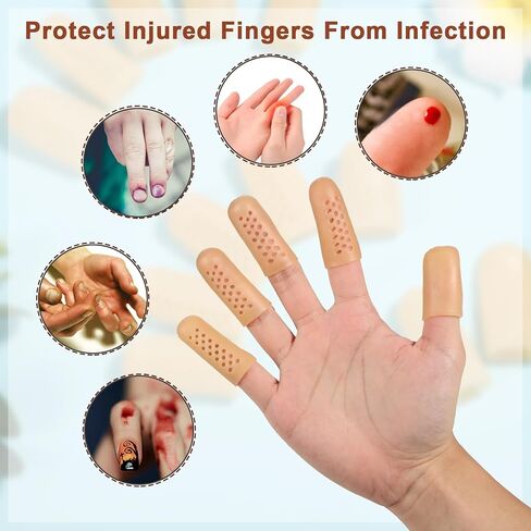 20pcs Gel Finger Cots, Breathable Gel Finger Protectors Finger Caps for Protection Finger Sleeves Finger Covers Protection for Finger Tips in Saudi Arabia