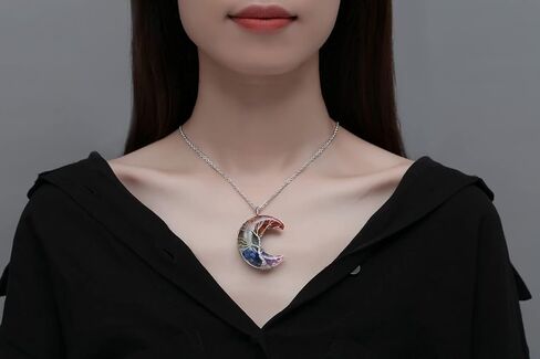 قلادة MAIBAOTA من الكريستال العلاجي 7 شقرا وسوار متعدد الألوان مقاس 8 مم in Kuwait