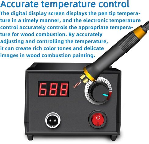 FIRElood LH30 Wood Burning Kit, Digitally Adjustable Temperature Wood burner Pen Kit, Wood Burning Tool, Professional Wood Burner Tool Kit for Adults and Beginners Craft (LH30-2 NEW) in Kuwait