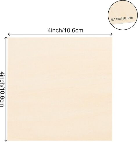 ZEONHEI 150 قطعة 4 × 4 بوصة قطع خشبية غير مكتملة، مربعات خشبية فارغة للحرف اليدوية، حروف البلاط الخربشة، اللوحة، قواعد الأكواب، ديكور المنزل in Kuwait