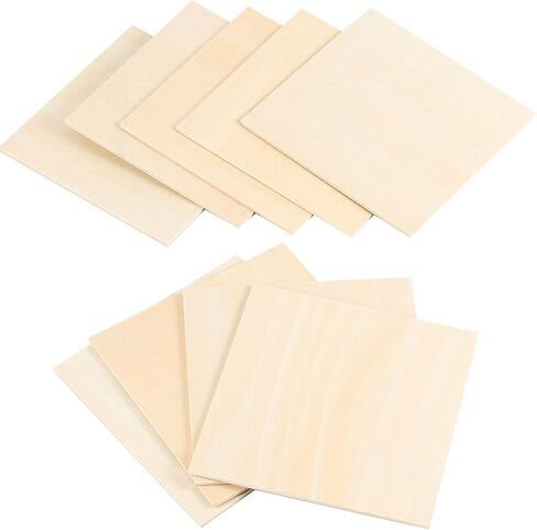 ZEONHEI 150 قطعة 4 × 4 بوصة قطع خشبية غير مكتملة، مربعات خشبية فارغة للحرف اليدوية، حروف البلاط الخربشة، اللوحة، قواعد الأكواب، ديكور المنزل in Kuwait