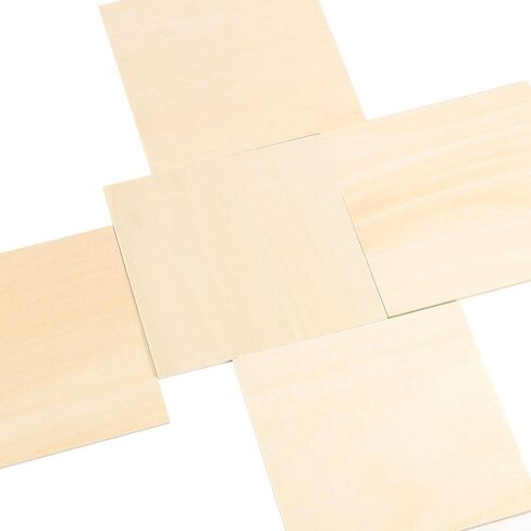 ZEONHEI 150 قطعة 4 × 4 بوصة قطع خشبية غير مكتملة، مربعات خشبية فارغة للحرف اليدوية، حروف البلاط الخربشة، اللوحة، قواعد الأكواب، ديكور المنزل in Kuwait