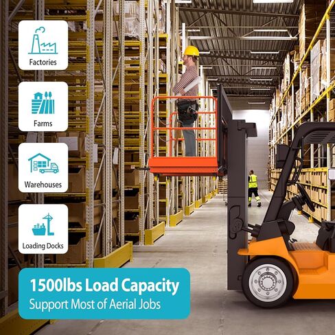 360Tronics Forklift Safety Cage 36"x36", 1500lbs Capacity Heavy Duty Steel Collapsible Forklift Work Platform with Dual-Chain Guardrail & 4 Industry Locking Swivel Casters, Perfect for Aerial Jobs in Kuwait