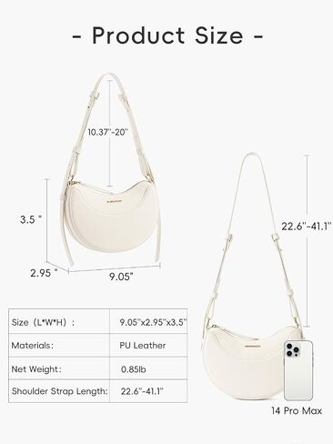 WESTBRONCO Crescent Shoulder Bags for Women Leather Crossbody Bag Designer Shoulder Handbags Purse Hobo bag in Saudi Arabia