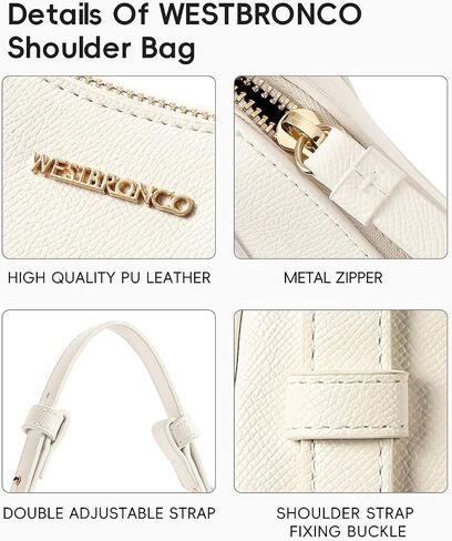 WESTBRONCO Crescent Shoulder Bags for Women Leather Crossbody Bag Designer Shoulder Handbags Purse Hobo bag in Saudi Arabia