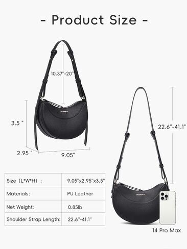 WESTBRONCO Crescent Shoulder Bags for Women Leather Crossbody Bag Designer Shoulder Handbags Purse Hobo bag in Saudi Arabia
