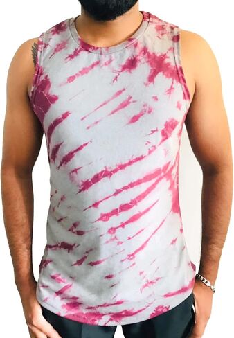 Ceylon Tie & Dye Men's Tank Top (M) WARNA/MTT/USA/001/M in Saudi Arabia