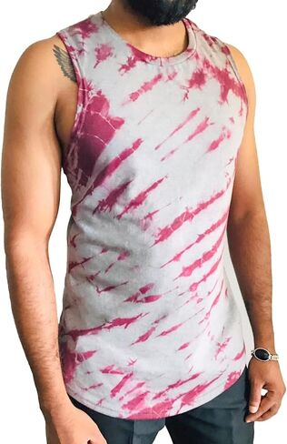 Ceylon Tie & Dye Men's Tank Top (M) WARNA/MTT/USA/001/M in Saudi Arabia