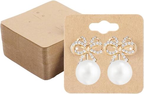 100 قطعة من بطاقات القرط، 2 بوصة بطاقات حامل عرض القرط لعرض القرط، بطاقات عرض المجوهرات للبيع، عرض المجوهرات المصنوعة يدويًا، التعبئة والتغليف، الحرف اليدوية (كرافت 100 قطعة) in Kuwait