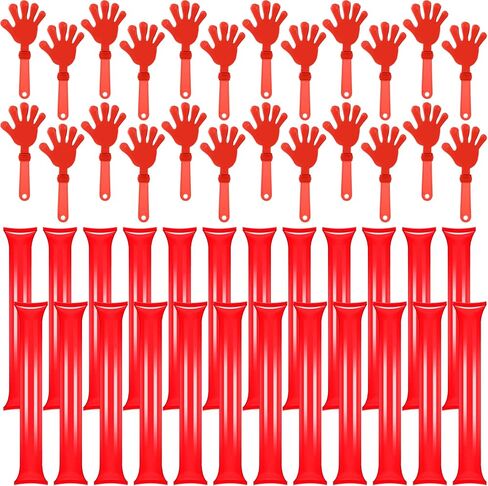 48 Pcs Noisemakers Include 24 Hand Clappers 24 Thunder Sticks Cheer Noise Makers for Sporting Events Football Games School Team Spirit Items Party Favors Dance （Black in Saudi Arabia