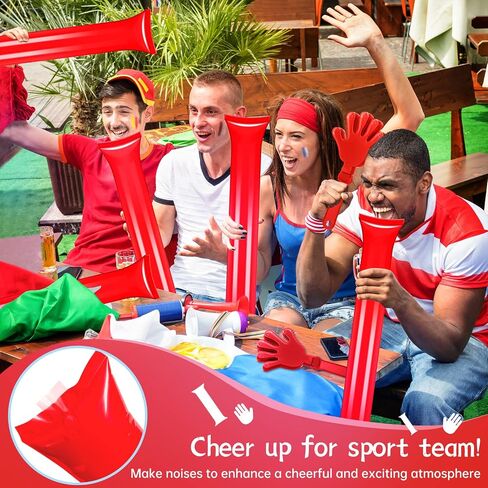 48 Pcs Noisemakers Include 24 Hand Clappers 24 Thunder Sticks Cheer Noise Makers for Sporting Events Football Games School Team Spirit Items Party Favors Dance （Black in Saudi Arabia