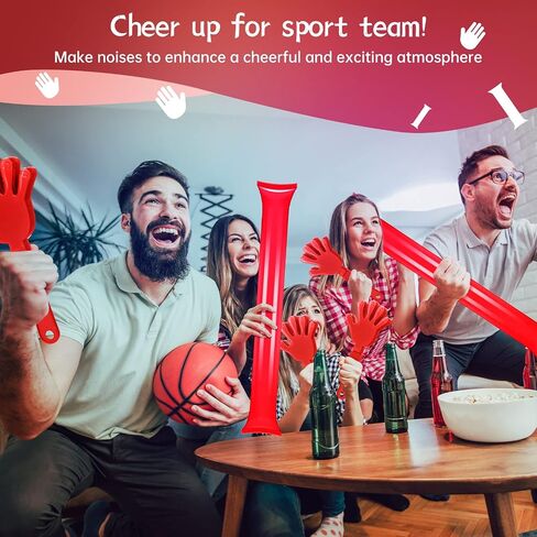 48 Pcs Noisemakers Include 24 Hand Clappers 24 Thunder Sticks Cheer Noise Makers for Sporting Events Football Games School Team Spirit Items Party Favors Dance （Black in Saudi Arabia