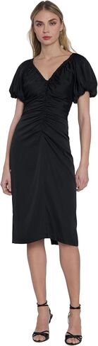 Maggy London Puff Sleeve Below The Knee Ruching | Wedding Guest Dresses for Women in Saudi Arabia