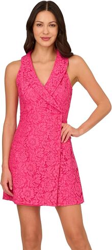 Adrianna Papell Women's Lace Tuxedo Short Dress in Saudi Arabia