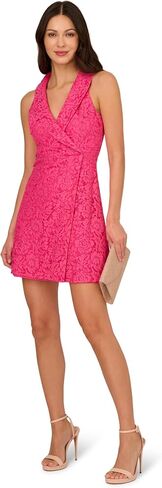 Adrianna Papell Women's Lace Tuxedo Short Dress in Saudi Arabia