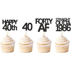 48 Pack Black Straight Outta 1994 Cupcake Toppers Happy 30th Cupcake Toppers Thirty AF Cupcake Toppers 30 Years Birthday Party Decoration | black 1994 in Kuwait