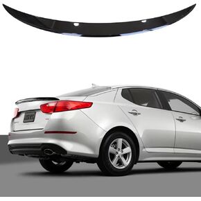 سبويلر لسيارة Optima K5 2014 2015 بدون حفر ABS جناح سبويلر خلفي متوافق مع Kia Optima K5/LX LXS/GT/EX (أسود لامع) in Kuwait