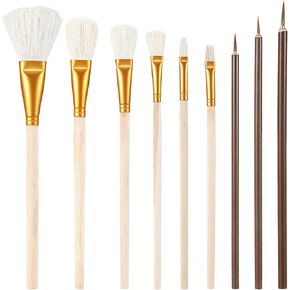 9 Pcs Mop Paint Brushes for Acrylic Painting Pottery Glazing Brushes Pottery Glaze Brushes Set with Wooden Handle Assorted Size Blending Brush for Acrylic Painting Glazing and Detailing in Saudi Arabia