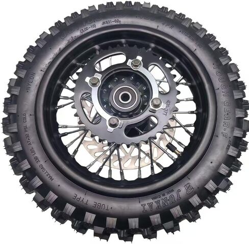 CLEO 80/100-10 Rear Wheel Rim Tire Assembly for 50cc-110cc Dirt Bike taotao TTR SSR CRF Apollo 12mm axle includes 190mm brake disc and 420-41T sprocket in Saudi Arabia