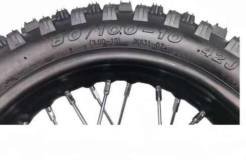 CLEO 80/100-10 Rear Wheel Rim Tire Assembly for 50cc-110cc Dirt Bike taotao TTR SSR CRF Apollo 12mm axle includes 190mm brake disc and 420-41T sprocket in Saudi Arabia