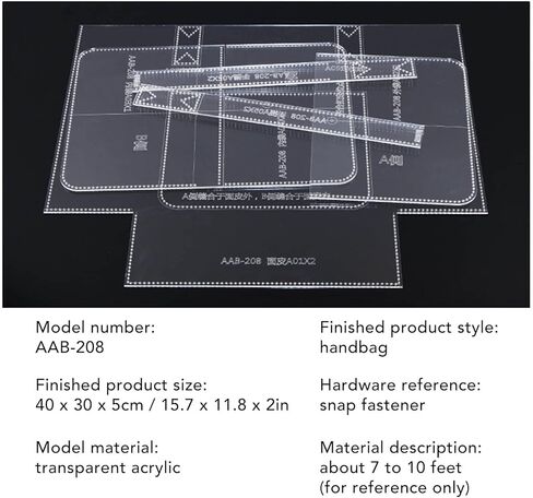 Handbag Templates Acrylic Precise Cutting Transparent Portable Bag Pattern Stencils for Shoulder Bags Leather Craft DIY Tailors Sewing Enthusiasts 6 Pack in Saudi Arabia
