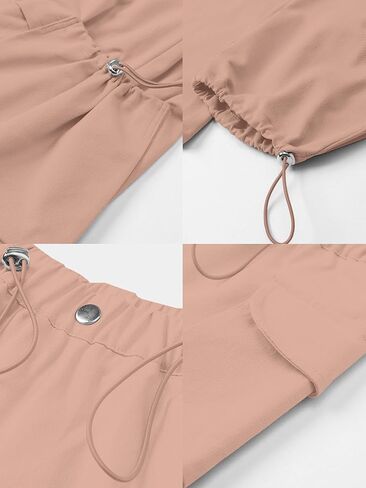 SANGTREE Girls' Vintage Multi-Pocket Cargo Pants Solid Color Streetwear, 3-14 Years in Kuwait