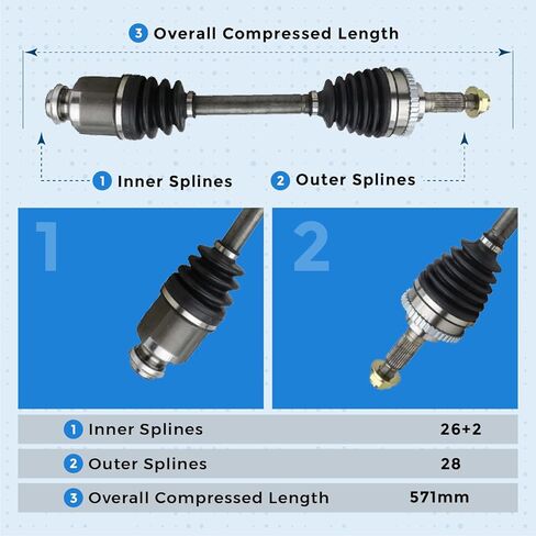 Front Right CV Axle Drive Shaft Assembly for 2003-2008 Mazda 6 3.0L for 2000-2001 Mazda MPV in Saudi Arabia