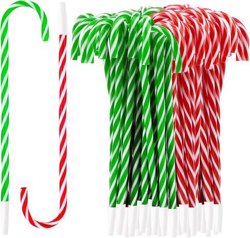 48PCS Christmas Candy Cane Pen Christmas Ballpoint Pens with Black Ink Office School Stationery Supplies for Holiday New Years Home Decor Xmas Googie Bag Party Favor, Red in Kuwait
