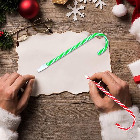48PCS Christmas Candy Cane Pen Christmas Ballpoint Pens with Black Ink Office School Stationery Supplies for Holiday New Years Home Decor Xmas Googie Bag Party Favor, Red in Kuwait